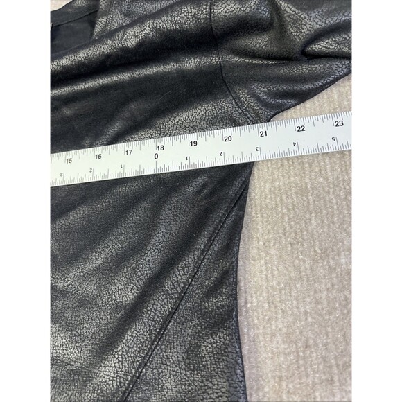 Gabrielle Union  NY&Co Black Faux Leather Dress Short Size M Zip Hem Midi Edgy - Picture 7 of 8